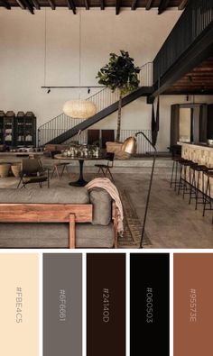 decorinteriorbedroomroom Modern Industrial Interior Color Palette, Modern House Interior Color Schemes, Industrial Decor Color Palette, Dark Neutral Color Palette Living Room, Contemporary Interior Color Palette, Color Pallet Living Room, Masculine Colors Palette, Industrial Home Color Palette, Masculine Bedroom Color Palette