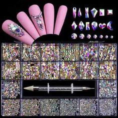 ad eBay - 2800 Pcs Luxury Shiny Diamond Nail Art Rhinestones Crystal Decorations Set Glass - Buy Now, click the link (eBay)