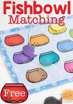 this is a fishbowl matching activity for kids