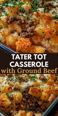 tater tot casserole with ground beef and cheese