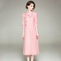 Beth and Brian Qipao-ZSM bethandbrianqipao Qipao Black, Pink Cheongsam, Embroidery Organza, Qipao Pattern, Black Cheongsam, Qipao Wedding, Red Qipao, Chinese Qipao, Modern Qipao