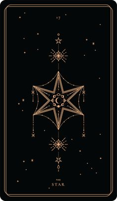 the star tarot card in gold and black