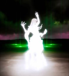 an animated image of a woman dancing in the dark