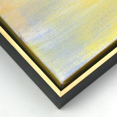 an abstract painting with yellow and blue colors