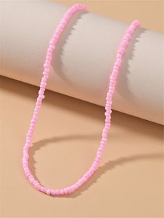 Color: Pink Gender: Women Material: PMMA Quantity: 1 piece Style: Fashionable Details: Beaded Type: Beaded IN Length 14.6-17.3 This data was obtained from manually measuring the product, it may be off by 1-2 CM. Diy Jewelry Unique, Womens Chokers, Handmade Jewelry Tutorials, Chakra Jewelry, Belly Chain, Summer Necklace, Glasses Chain, Beaded Choker Necklace, Seed Bead Necklace