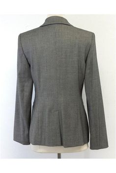 Size 6 GER 36 Grey & Black Blazer 55% virgin wool 42% viscose 3% elastane Padded shoulders Buttons down front 2 front decorative waist pockets Shoulder to shoulder 15" Shoulder to hem 26" Black Wool Blazer, Black Blazer, Wool Blazer, Black Wool, Men Sweater, Size 6, Blazer, Wool, Grey