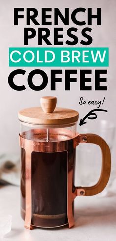 a french press coffee maker sitting on top of a counter