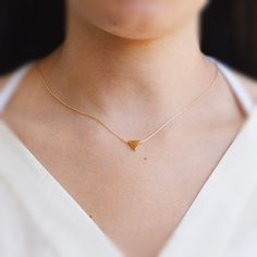 "Triangle Necklace,Gold Necklace,Triangle Gold Necklace,Geometric Necklace,Delicate Necklace,Simple Minimalist gold filled or sterling silver A petite tiny beautiful triangle gold filled necklace pendant . Very tiny necklace elegant and cute, a perfect gold necklace for every day wear. Simple, dainty and classic! Necklace Measures Approximately 17\" Triangle Pendant size 10mm Made from 14k gold filled or sterling silver You can adjust the size on request. All my jewelry are packed in an elegant Minimalist Triangle-shaped Jewelry For Gifts, Minimalist Tiny Charm Necklaces For Everyday, Minimalist Triangle Jewelry For Gifts, Minimalist Geometric Sterling Silver Necklace, Dainty Triangle Jewelry For Gifts, Dainty Triangle Jewelry Gift, Minimalist Triangle Gold Jewelry, Minimalist Gold Triangle Jewelry, Minimalist Geometric Necklaces For Everyday