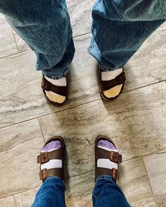 —@kellycr8123 - They say you pick up habits from your parents... I guess you could say, I’m my father’s daughter. We don’t mess around with our matching socks & Birkenstocks. #birkenstock #matching #fatherdaughter #family Brown Double Strap Casual Slides, Comfortable Brown Double Strap Slides, Socks Birkenstocks, Birkenstocks Birkenstock, Socks And Birkenstocks, White Birkenstocks, Matching Socks, Birkenstock Milano, Father Daughter