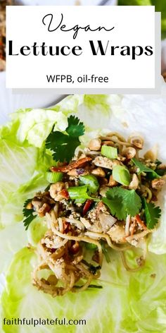 lettuce wraps with meat and vegetables on top