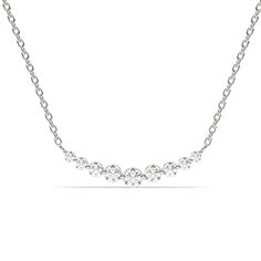 Elevate your style with our dainty 14k Curved Bar Diamond Necklace. This minimalist and handcrafted piece features a delicate bar pendant adorned with sparkling diamonds, making it the perfect wedding gift for her. Embrace the elegance and timeless beauty of this handmade diamond jewelry. Order now and make a statement of sophistication! Alternatively, choose from our options of natural, lab-grown diamonds or dazzling moissanites at three different price points to fit your unique preferences and Minimalist White Gold Bar Necklace For Anniversary, Classic Diamond Accents Bar Necklace For Anniversary, Formal Delicate Chain Bar Necklace, Classic Bar Necklace With Diamond Accents For Anniversary, Classic Diamond Accented Bar Necklace For Anniversary, Minimalist Brilliant-cut Diamond Necklace, Minimalist Diamond Accents Bar Necklace Gift, Luxury Tarnish-resistant Dainty Diamond Necklace, Luxury Everyday Diamond-cut Necklace