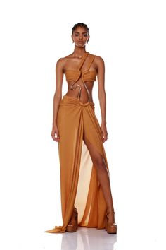 Tetra Mustard Gown - Pre Order – BRONX AND BANCO Goddess Style Outfits, Mustard Gown, Arizona Summer Outfits, Earthy Dress, African Designers Clothing, Resort Wear Fashion, Goddess Fashion, Bronx And Banco, Blouse Ideas