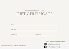 a gift certificate is shown in white