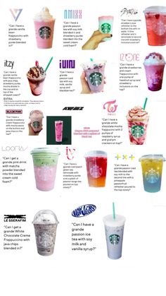 an advertisement with different types of drinks on it