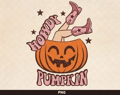 a woman is sitting on top of a pumpkin with her legs in the air, and holding