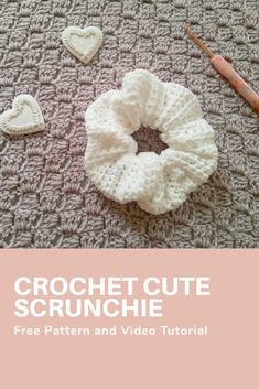 crochet easy scrunchie free pattern and video