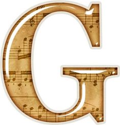 the letter g is made up of musical notes