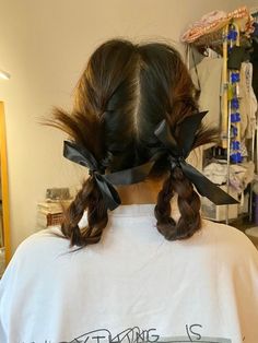 Ribbon Hairstyle, Hair Stylies, Work Hairstyles, Hairstyles For Long Hair, Easy Hairstyles For Long Hair, Hairstyles For School, Aesthetic Hair, Hair Dos, Hair Day