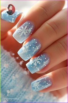 Make heads turn with our latest trendsetter - sculpted icy blue winter nails! Our immaculate craftsmanship creates an illusion of gently fallen snowflakes embedded on your nails making this design not just any manicure but an exquisite piece of wearable art! It’s time you owned these icy beauties for yourself and let them do the talking this season! #IcyElegance #NailArtLove #WinterChic Icy Blue Nails Winter, Blue Snowflake Nails, Winter Snowflake Nails, Short Winter Nails, Nail Contest, Icy Nails, Wild Nails, Christmas Nail Designs Acrylic, Nails Making