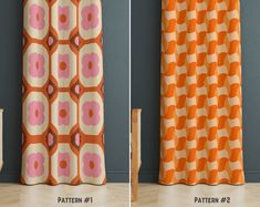 Luxury Orange Beige Navy Patterned Curtains Livingroom Bedroom Diningroom Modern Orange Custom Size Striped Drape Home Farm House Office - Etsy Curtain Minimalist, Minimalist Curtains, Minimalist Window, Bedroom Shades, Art Deco Bedroom, Deco Bedroom, Window Covering, Rustic Curtains