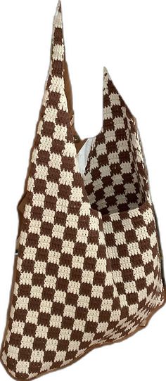 Brown Granny Square Crochet Tote Bag, Brown Crochet Tote Bag With Granny Square, Brown Knitted Crochet Shoulder Bag, Brown Knitted Rectangular Shoulder Bag, Brown Hand-knitted Crochet Tote Bag, Brown Crochet Square Shoulder Bag, Casual Hand Knitted Brown Shoulder Bag, Casual Brown Hand Knitted Shoulder Bag, Brown Crochet Tote Shoulder Bag