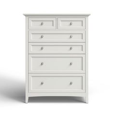 a white chest of drawers with four drawers