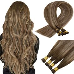 Hand Tied Weft Hair Extensions Body Wave Ponytail, Hand Tied Weft Hair Extensions, Wave Ponytail, Hand Tied Wefts, Weft Hair Extensions, Hair Brands, Brown To Blonde, Hair Color Balayage, Real Human Hair