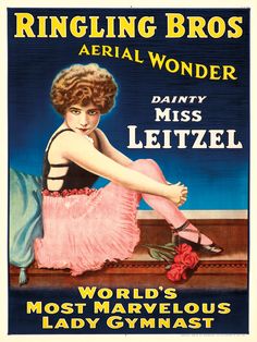 an old movie poster for the ringling bros starring miss lettzel and her husband