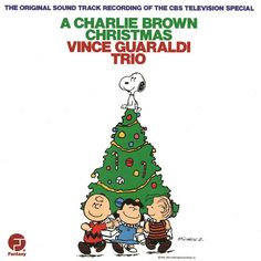 a charlie brown christmas album cover with three children around a christmas tree and the words,'a charlie brown christmas vice guaradii trio '