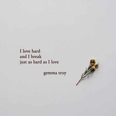 a piece of paper with the words i love hard and i break just as hard as i love germa troy