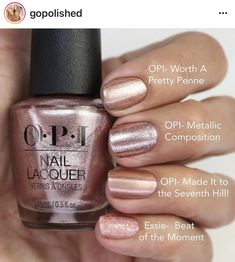 Opi Copper Nail Polish, Opi Intentions Are Rose Gold, Opi Salty Sweet Nothings, Opi Champagne Nail Polish, Opi Holiday Nails, Bronze Pedicure, Opi Fall 2023 Collection, Opi 2023, Bronze Nail Polish