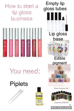 Lip Oil Business Ideas, Lip Oil Business, How To Start A Lipgloss Business, How To Make A Lip Oil, How To Make Lipgloss At Home, How To Start A Lip Gloss Business, Beauty Products To Sell, Homemade Lip Gloss Recipe, How To Make Lip Gloss