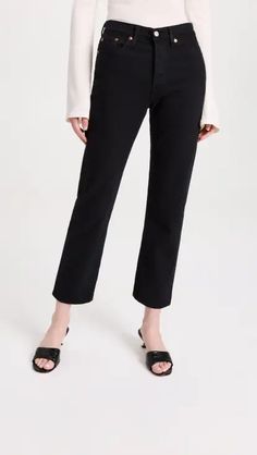 Levi's Wedgie Icon Jeans | Shopbop Casual Slim Workwear Pants, Casual Slim Work Pants, Levi's Cropped Jeans With Five Pockets, Straight Leg Cropped Cotton Jeans For Work, Black Cropped Jeans For Work, Levi's Straight Leg Cropped Jeans, Levi's Cotton Jeans For Work, Trendy Stretch Jeans With Straight Hem, Five-pocket Jeans For Fall