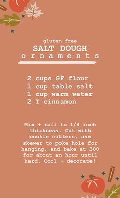 a recipe for salt dough and other ingredients