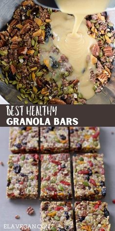 granola bars are being made with yogurt, nuts and other toppings