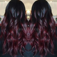 Burgundy Balayage, Hair Color Burgundy, Red Highlights, Pinterest Hair, Hair Balayage, Burgundy Hair, Ombre Hair Color