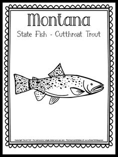 idaho state fish - cut throat trout coloring page