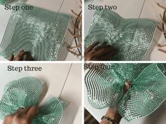 instructions to make a sequined bow with ribbon