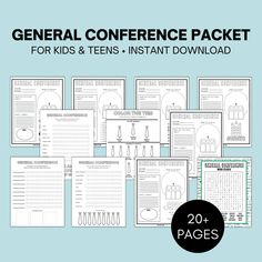 the general conference packet for kids and teens with instructions to help them learn how to use it