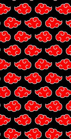 an image of red and black elephants on a black background for wallpaper or fabric