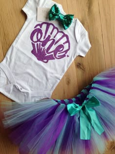 Mermaid First Birthday Outfit/Under the Sea Tutu by BespokedCo Mermaid Birthday Outfit, First Birthday Outfit Girl, Sea Birthday Party, Mermaid Parties, First Birthday Outfit, Little Mermaid Birthday, Birthday Girl Outfit, Beautiful Birthday, 1st Birthday Outfits