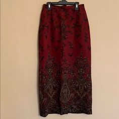 Nwt Paisley Skirt Size Medium By Notations. Waist Measures 13 Inch And Length Measures 37. In A Beautiful Burgundy With Paisley Print. Elegant Lined Skirt For Festive Season, Elegant Festive Lined Skirt, Festive Elegant Lined Skirt, Elegant Red Bottoms For Festive Season, Elegant Fitted Paisley Print Skirt, Festive Fitted Lined Skirt, Casual Red Bottoms With Paisley Print, Paisley Skirt, Paisley Print