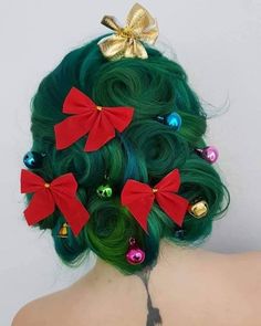 Christmas Updo, Whoville Hair, Creative Hair Color, Wig Styling, Wacky Hair