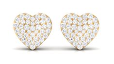 Product Details Enhance your beauty with our dazzling Diamond Heart Stud Earrings. These earrings feature a cute heart motif adorned with diamonds in a pave setting. The brilliance of these Hoop Earrings will make you sparkle and shine like never before. Product Information SKU SHP-EARRINGS032230534 Weight 1.44 gm (Approximate) DIAMOND INFORMATION No.of Stones 76 Pieces Total Weight 0.61 Carat (Approximate) Dimension(approx) Round-0.80X0.80 mm-6 PcsRound-0.90X0.90 mm-2 PcsRound-1.10X1.10 mm-36 P Diamond Accented Earrings For Wedding On Valentine's Day, White Diamond Earrings For Wedding On Valentine's Day, Gold Diamond Earrings For Wedding On Valentine's Day, White Cubic Zirconia Earrings For Valentine's Day, White Prong Setting Earrings For Valentine's Day, Dazzling Bridal Earrings With Pave Setting, White Fine Jewelry Earrings For Valentine's Day, Fine White Earrings For Valentine's Day, White Valentine's Day Fine Jewelry Earrings