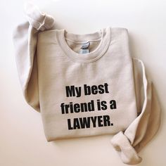 Perfect gift for someone who just passed the bar exam, graduated from law school, or has been an attorney for a long time! Get this sweatshirt for your best friend! Crewneck sweatshirt.  FYI: Heliconia is hot pink. -Made with a medium-heavy fabric blend of 50% cotton and 50% polyester (8.0 oz/yd² (271.25 g/m this sweatshirt feels cozy and is the perfect choice for those colder months. -The classic fit along with the crew neckline deliver a comfy wearing experience with a clean-cut style. Meanwhi Passed The Bar Exam, Bar Exam Gift, Bar Exam, Law School, Clean Cut, My Best Friend, Heavy Fabric, Cut And Style, Crew Neckline