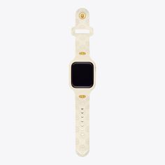 Made exclusively for your Apple Watch®, the T Monogram band in silicone offers a sporty take on our signature logo. It features an adjustable button-stud closure and is compatible with series 7, 8 and 9 watches in the 41mm size only.