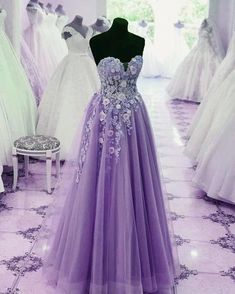 Dresses With 3d Flowers, Prom Long Dresses, Flowers Wedding Reception, Purple Wedding Dress, Prom Long, Wedding Reception Dress, Color Champagne, Sweet 16 Dresses, Winter Wedding Dress