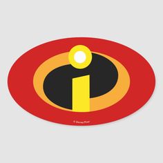 an oval sticker with the symbol of the incredible spider - man in red and yellow