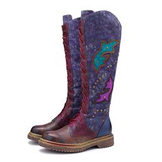 Shop Boots Online, Rodeo Events, Platform Boots Women, Handmade Boots, Knight Boots, Purple Burgundy, Western Rodeo, Cowboy Boots Women, Leather Cowboy Boots