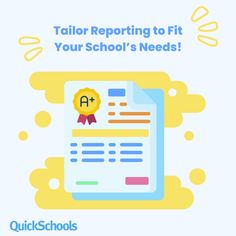 a paper with a seal on it and the words tailor reporting to fit your school's needs